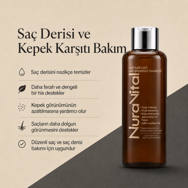 NURAVITAL Saç Dökülmesine Karşı Kepek Önleyici Şampuan 300 ml