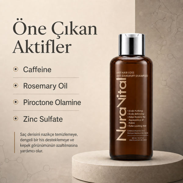 NURAVITAL Saç Dökülmesine Karşı Kepek Önleyici Şampuan 300 ml